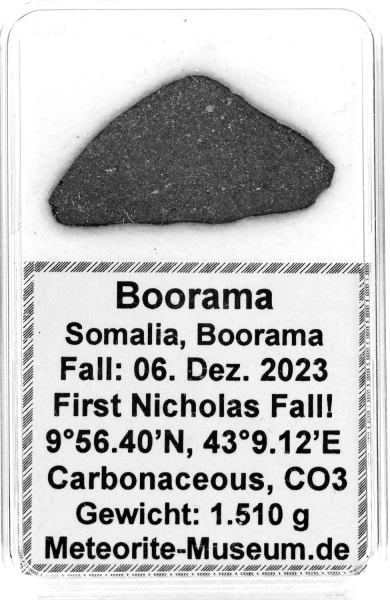 Boorama Meteorit CO3 (Motiv I): Einzigartig: Der erste Nikolaus-Meteoritenfall vom 06.12.2023 - Als der Himmel Geschichte schrieb