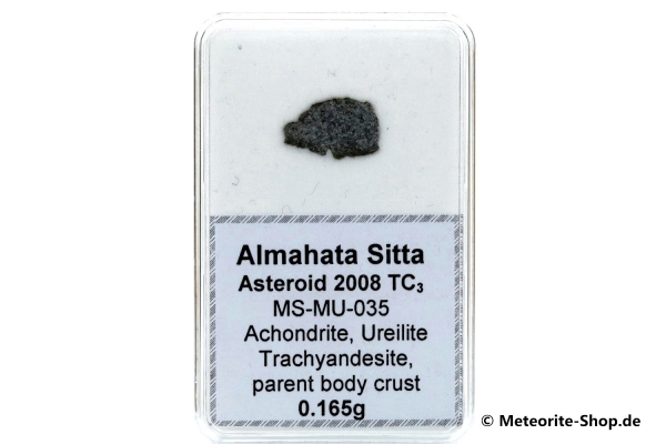Almahata Sitta Meteorit (MS-MU-035: Ureilit > Trachyandesit) - 0,165 g