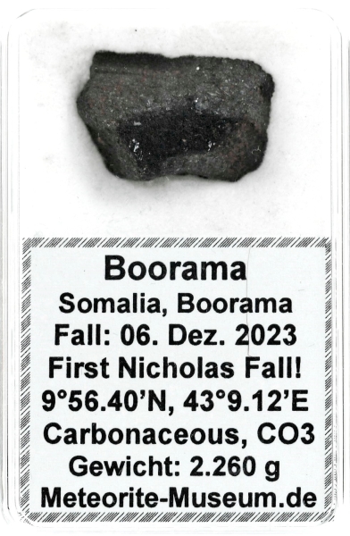 Boorama Meteorit CO3 (Motiv I): Einzigartig: Der erste Nikolaus-Meteoritenfall vom 06.12.2023 - Als der Himmel Geschichte schrieb