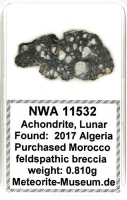 NWA 11532 Mond Meteorit - 0,810 g NWA 11532 Mond Meteorit - 0,810 g