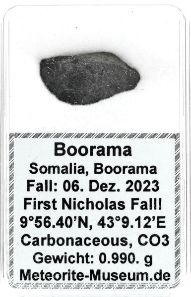 Boorama Meteorit CO3 (Motiv I): Einzigartig: Der erste Nikolaus-Meteoritenfall vom 06.12.2023 - Als der Himmel Geschichte schrieb