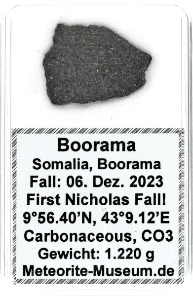 Boorama Meteorit CO3 (Motiv I): Einzigartig: Der erste Nikolaus-Meteoritenfall vom 06.12.2023 - Als der Himmel Geschichte schrieb