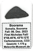 Boorama Meteorit CO3 (Motiv I): Einzigartig: Der erste Nikolaus-Meteoritenfall vom 06.12.2023 - Als der Himmel Geschichte schrieb Boorama Meteorit CO3 (Motiv I): Einzigartig: Der erste Nikolaus-Meteoritenfall vom 06.12.2023 - Als der Himmel Geschichte schrieb
