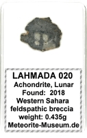 Lahmada 020 Mond Meteorit - 0,435 g Lahmada 020 Mond Meteorit - 0,435 g