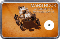 Mars Meteorit NWA 6963 (Motiv: Mars Rover Perseverance aus der Vogelperspektive) Mars Meteorit NWA 6963 (Motiv: Mars Rover Perseverance aus der Vogelperspektive)
