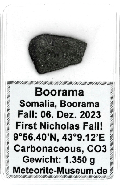 Boorama Meteorit CO3 (Motiv I): Einzigartig: Der erste Nikolaus-Meteoritenfall vom 06.12.2023 - Als der Himmel Geschichte schrieb