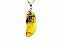 Bernstein-Anhänger (Fossil & Peridot | 925er Silber) - 8,30 g Bernstein-Anhänger (Fossil & Peridot | 925er Silber) - 8,30 g