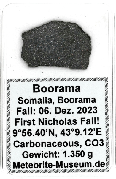 Boorama Meteorit CO3 (Motiv I): Einzigartig: Der erste Nikolaus-Meteoritenfall vom 06.12.2023 - Als der Himmel Geschichte schrieb