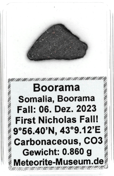 Boorama Meteorit CO3 (Motiv I): Einzigartig: Der erste Nikolaus-Meteoritenfall vom 06.12.2023 - Als der Himmel Geschichte schrieb