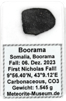 Boorama Meteorit CO3 (Motiv I): Einzigartig: Der erste Nikolaus-Meteoritenfall vom 06.12.2023 - Als der Himmel Geschichte schrieb Boorama Meteorit CO3 (Motiv I): Einzigartig: Der erste Nikolaus-Meteoritenfall vom 06.12.2023 - Als der Himmel Geschichte schrieb