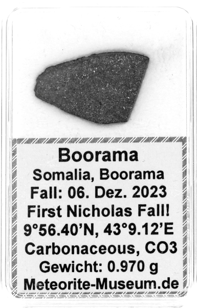 Boorama Meteorit CO3 (Motiv I): Einzigartig: Der erste Nikolaus-Meteoritenfall vom 06.12.2023 - Als der Himmel Geschichte schrieb