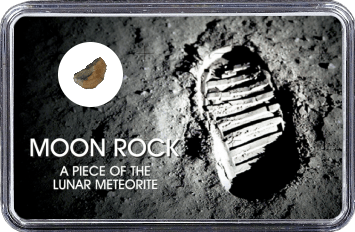 Mond Meteorit NWA 11407 (Motiv: Astronaut-Fußabdruck im Mondstaub)