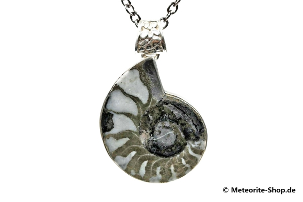 Ammonit-Anhänger (Fossil | Scheibe | 925er Silber) - 7,70 g