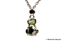 Multi-Stein-Anhänger (Moldavit & Herkimer "Diamant" | Natura | 925er Silber) - 3,20 g Multi-Stein-Anhänger (Moldavit & Herkimer "Diamant" | Natura | 925er Silber) - 3,20 g